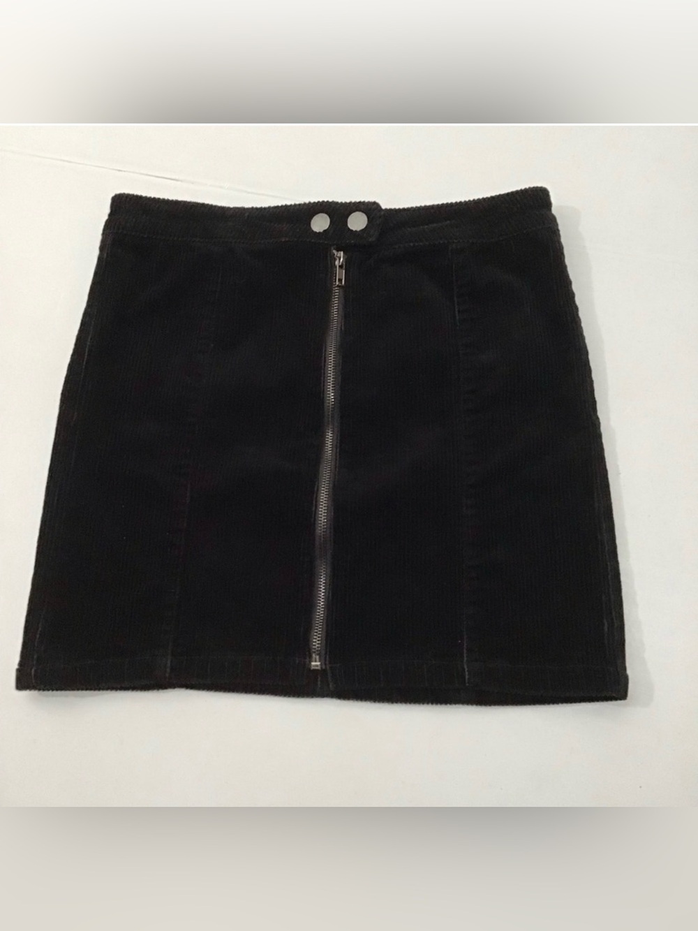 Blue Spice Black Stretchy Corduroy Mini Skirt